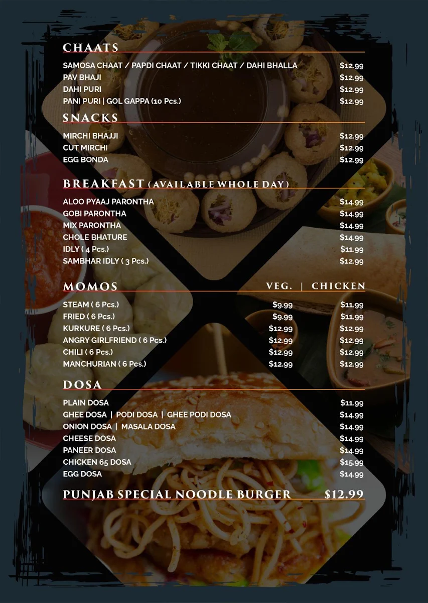 Menu, NATURALS STREET KITCHEN