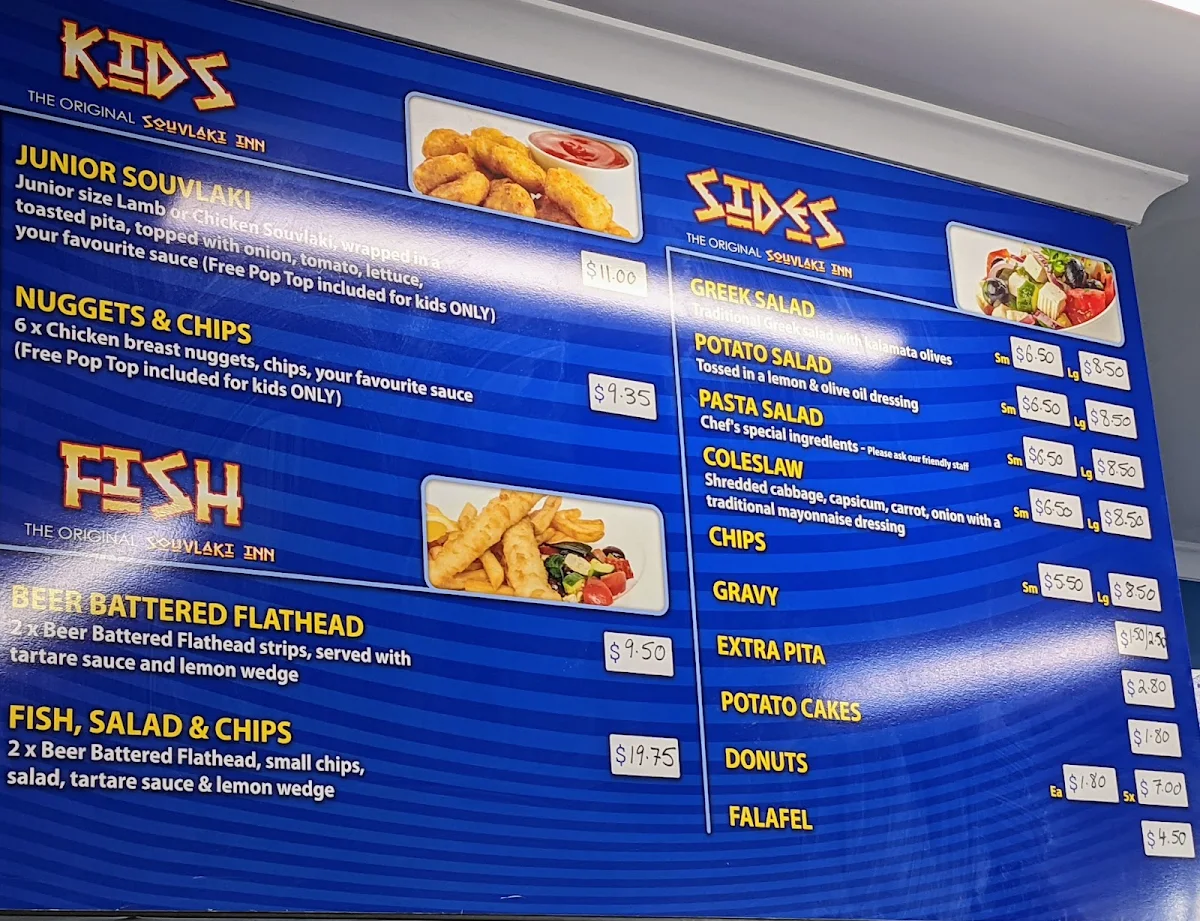 Menu, Souvlaki Inn