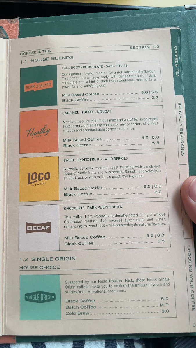 Menu, The Grounds Coffee Factory