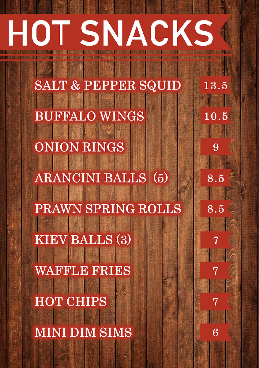 Menu, DT's Hotel