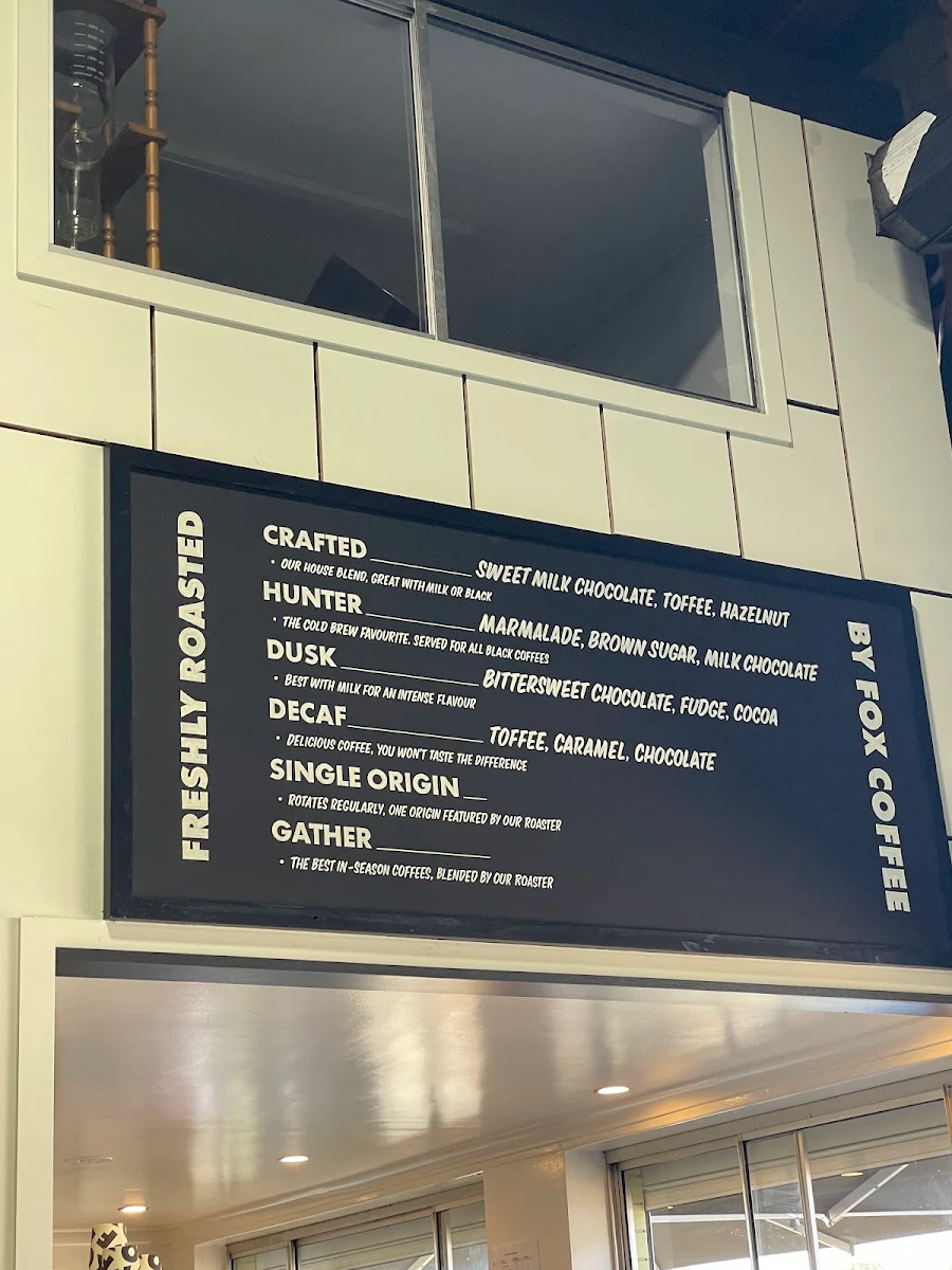 Menu, Fox Coffee