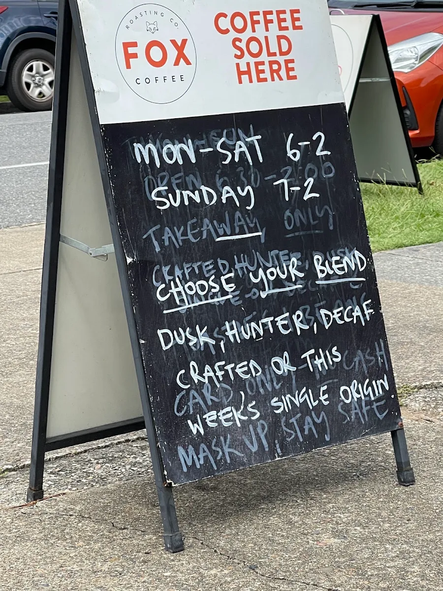 Menu, Fox Coffee