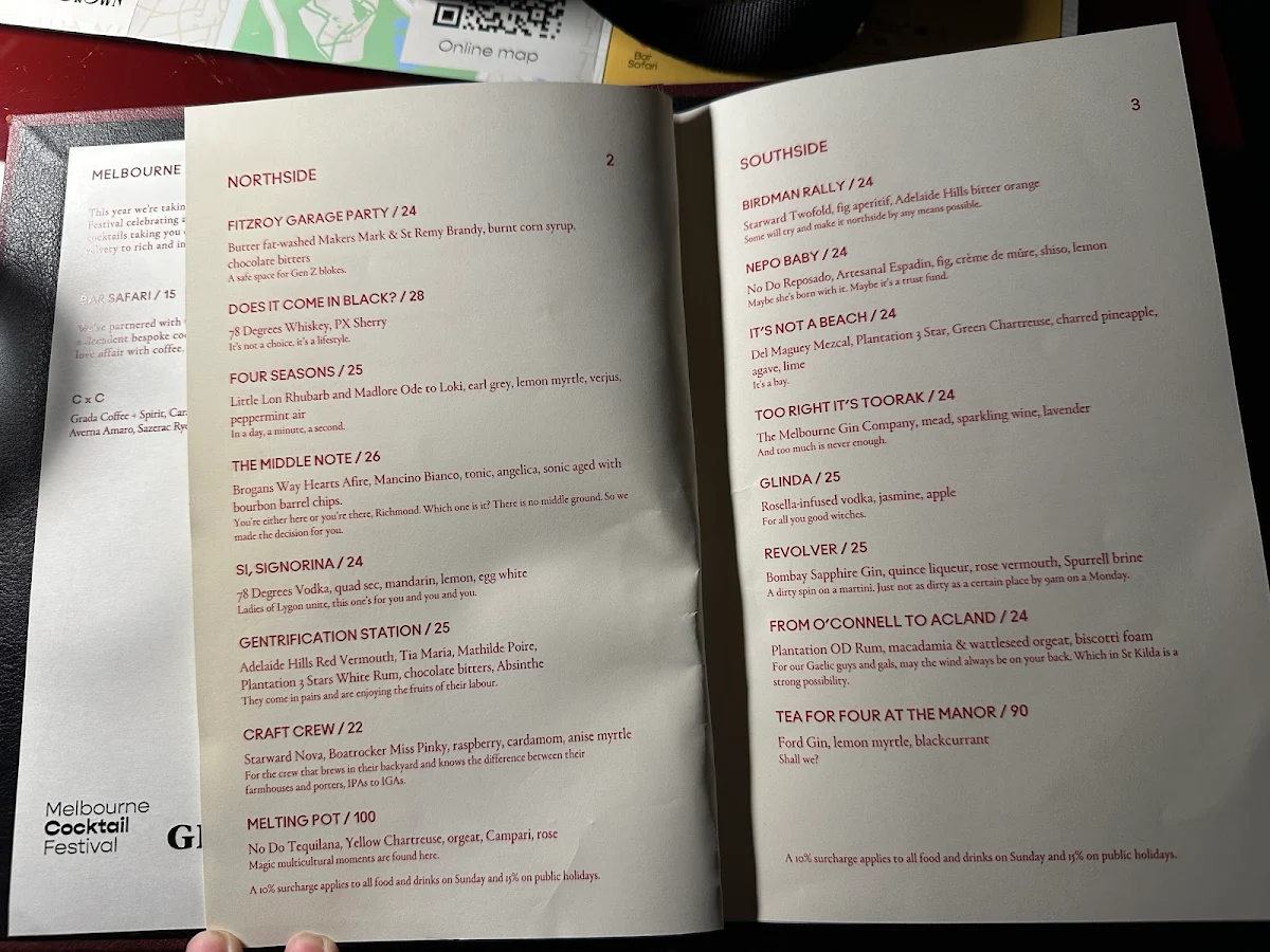 Menu, Curious