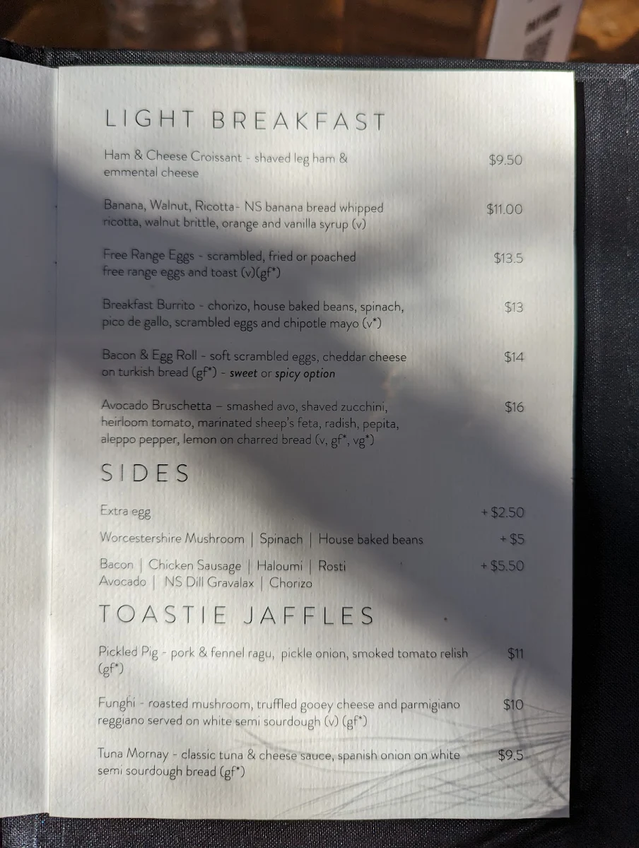 Menu, The North Spoon