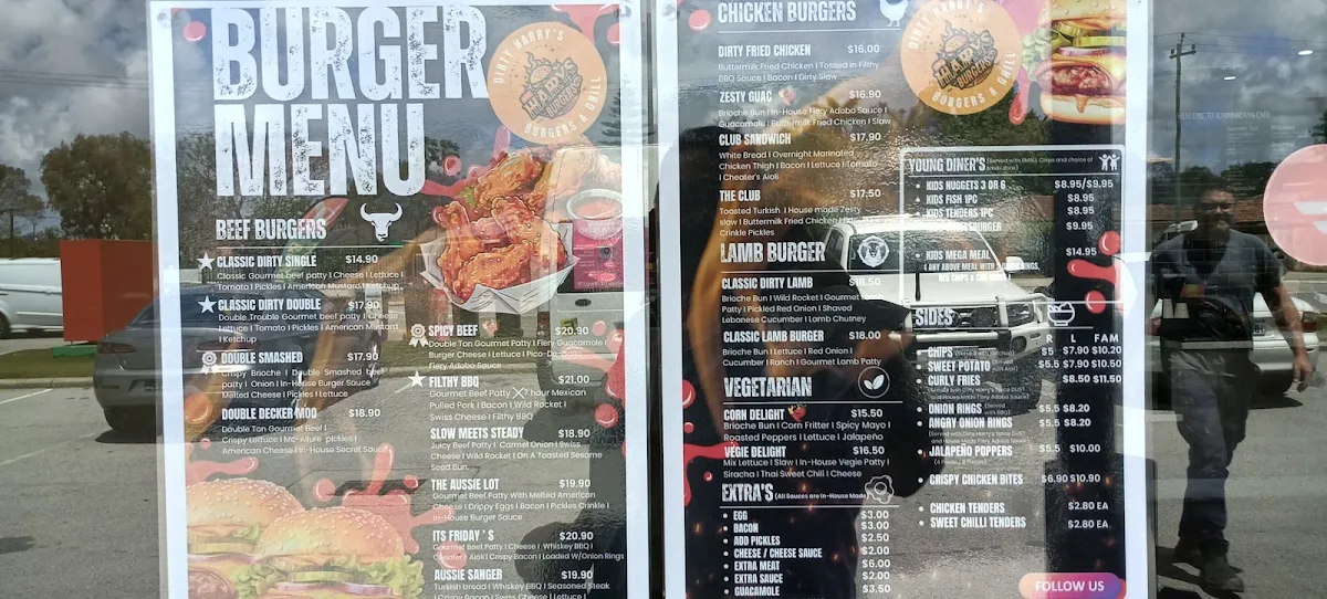 Menu, Jumpin Beans Cafe, Welshpool