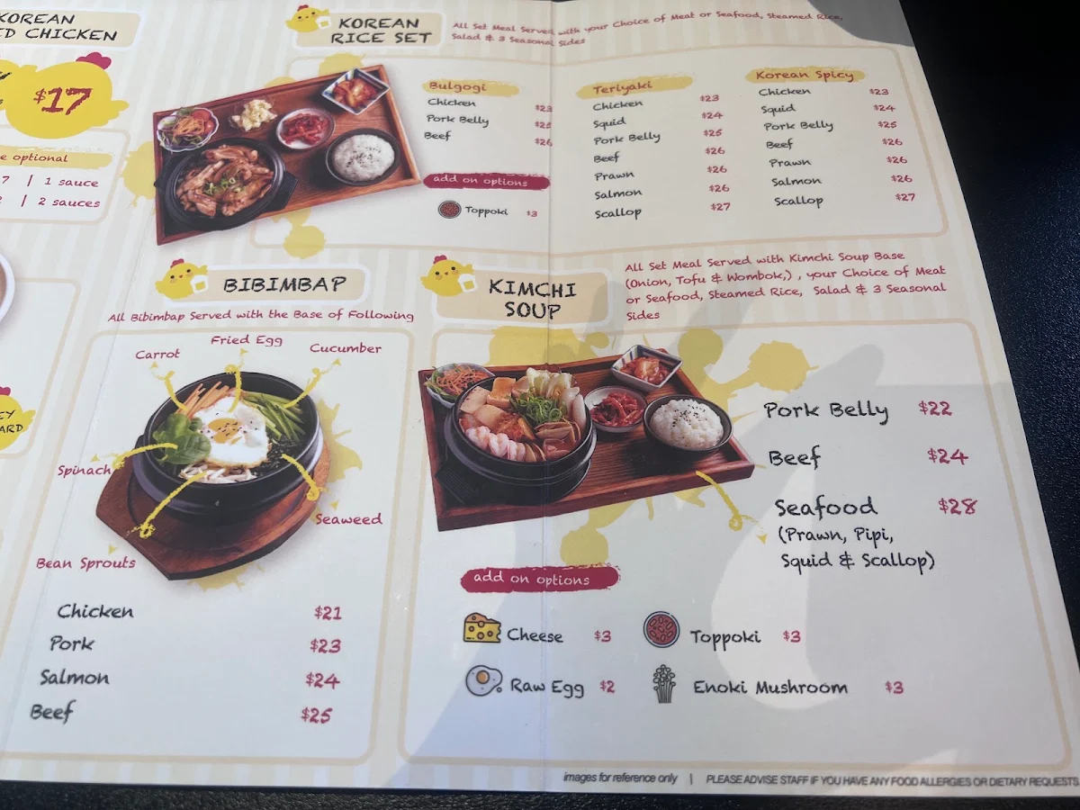 Menu, Bam Bam Korean Fried Chicken & Beer
