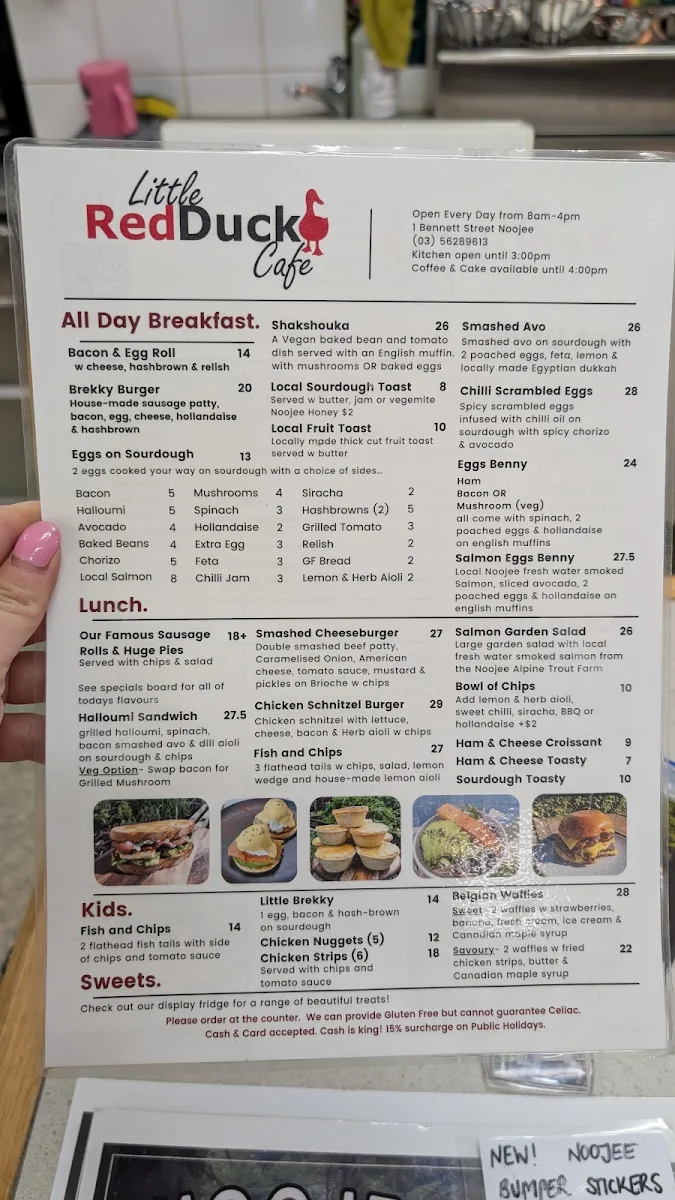 Menu, Little Red Duck Cafe
