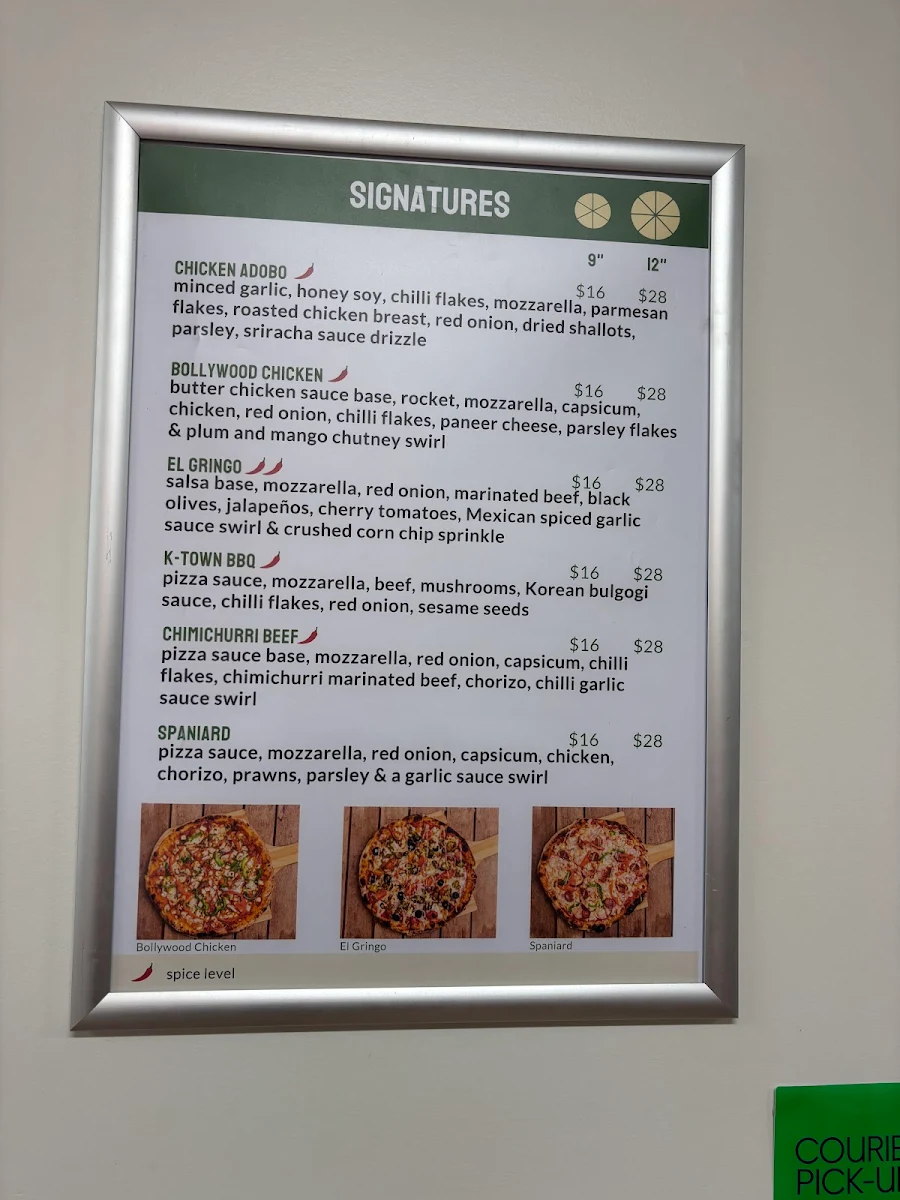 Menu, Fresh Pizza Broken Hill