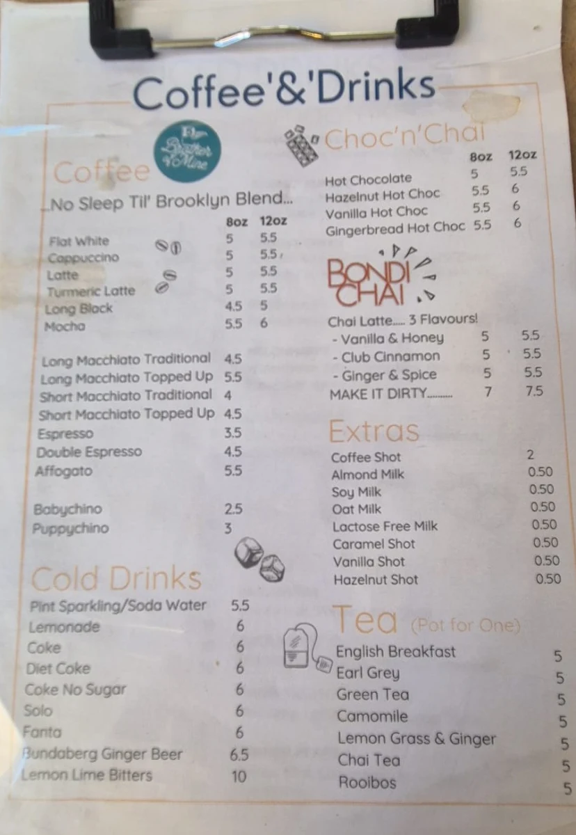 Menu, Wood and Stone Café