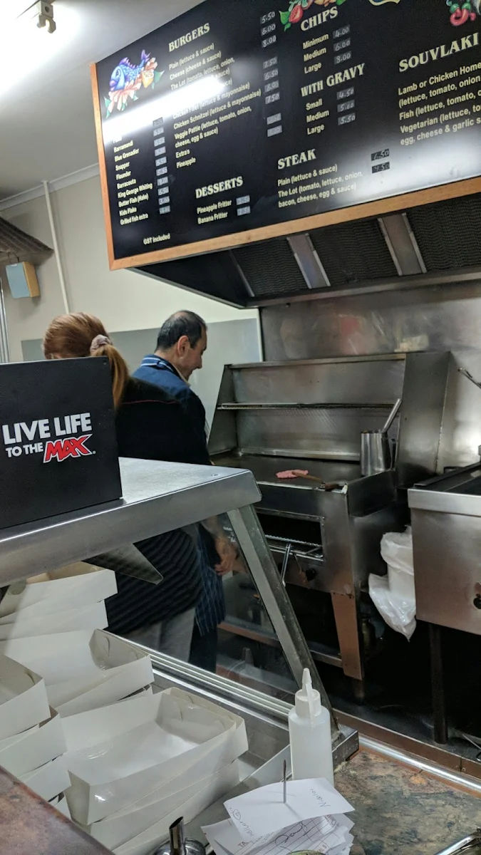 Menu, Hursty Fish and Chips