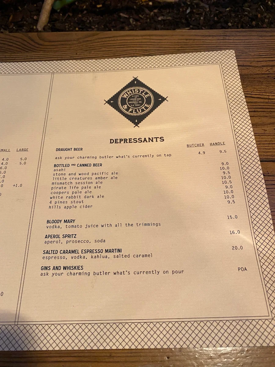 Menu, Whistle & Flute