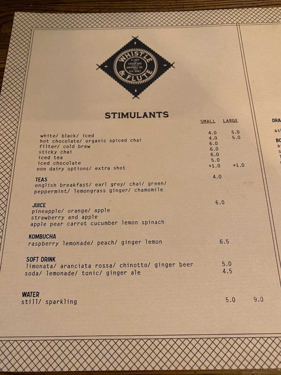 Menu, Whistle & Flute
