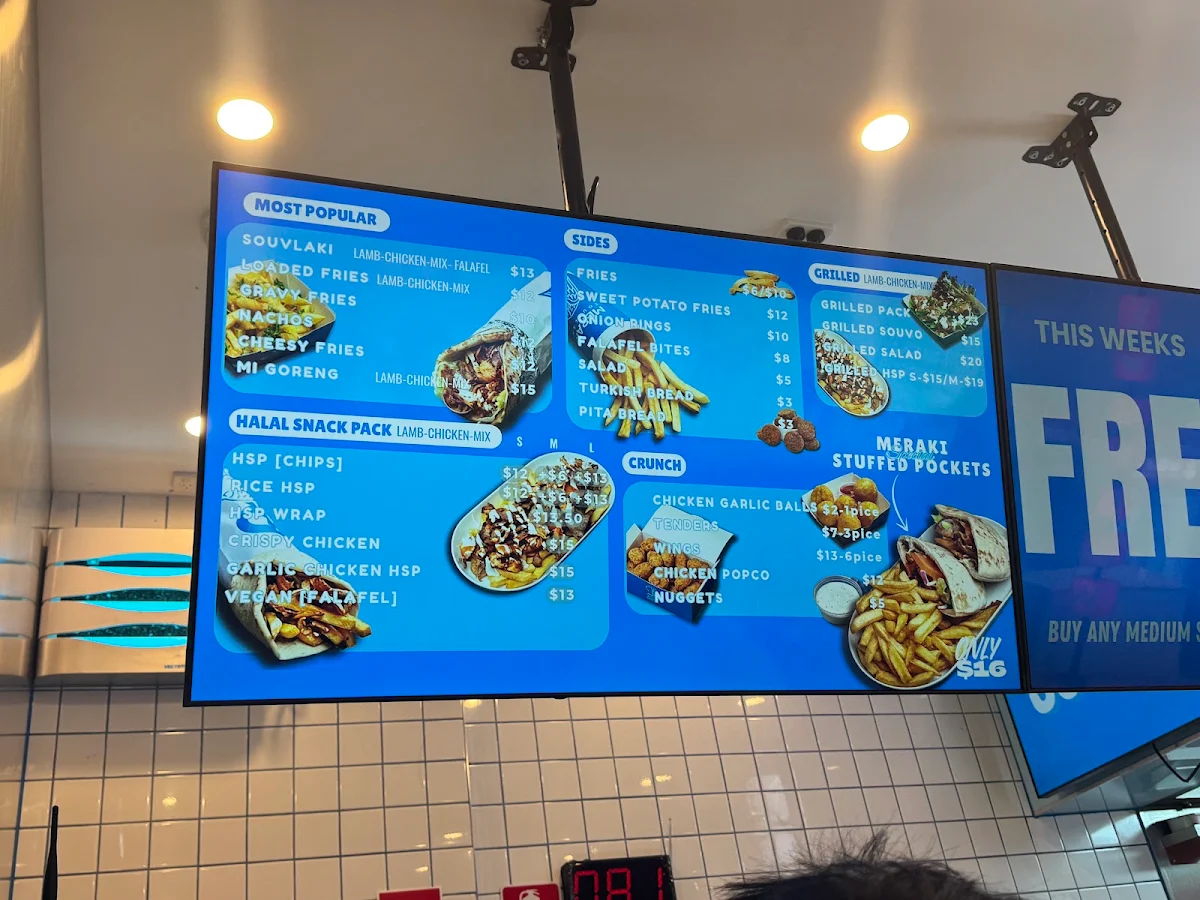 Menu, Meraki Souvlaki
