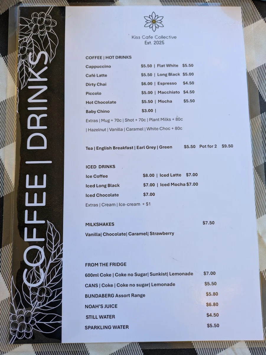 Menu, Little Gallery Cafe