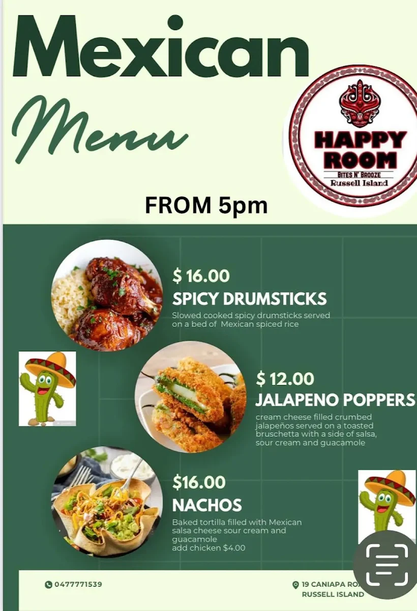 Menu, The Happy Room Cafe