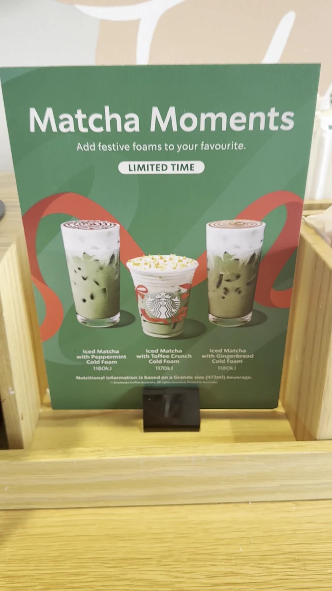 Menu, Starbucks St Albans