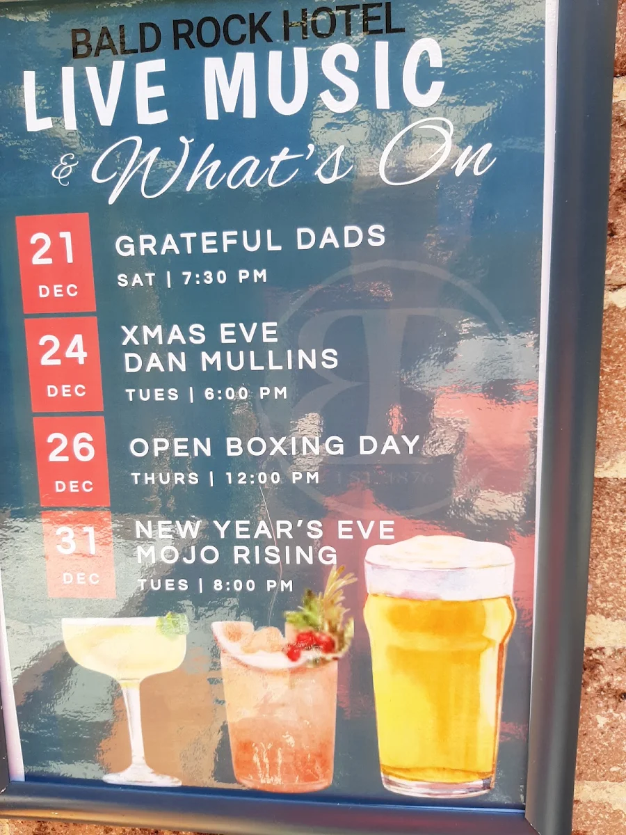 Menu, Bald Rock Hotel