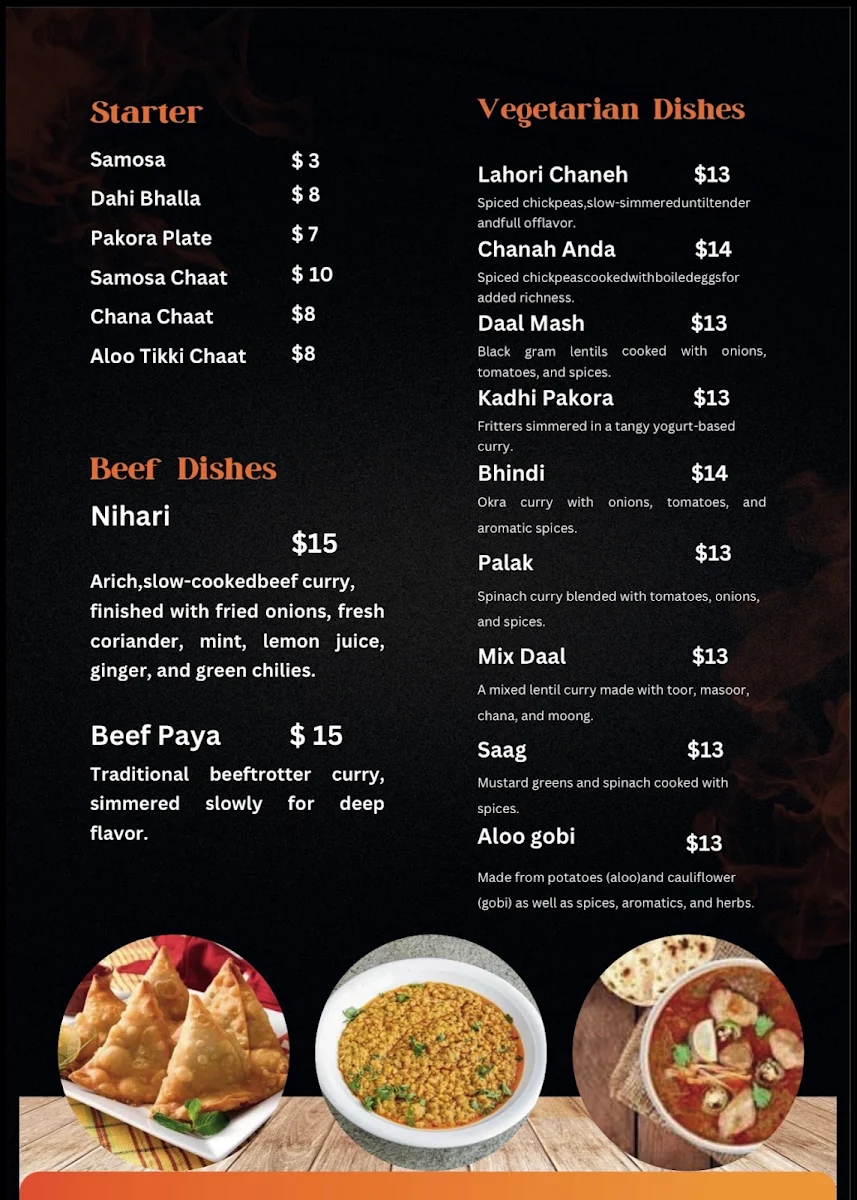 Menu, Lahore SULTAN. HOTEL