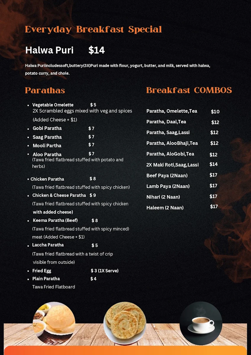 Menu, Lahore SULTAN. HOTEL
