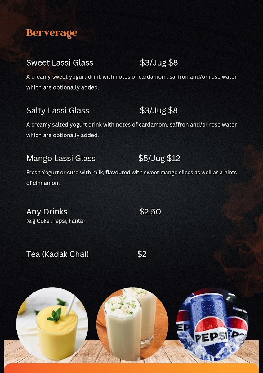 Menu, Lahore SULTAN. HOTEL