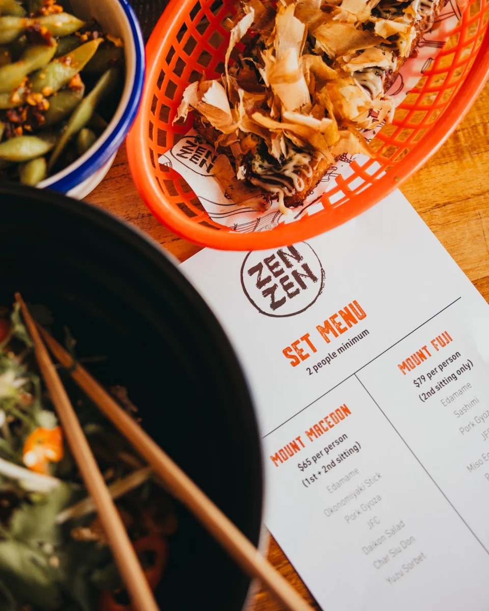 Menu, Kuzu Izakaya, Japanese Dining, Macedon Ranges