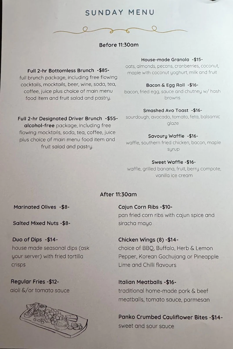 Menu, The Broome Closet