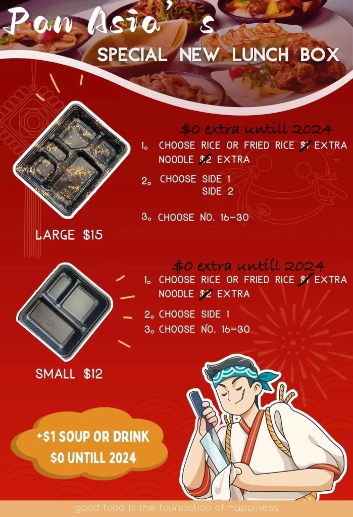 Menu, Pan-Asia Kitchen South Tweed