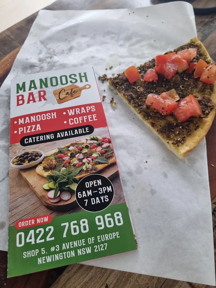 Menu, Manoosh Bar Cafe