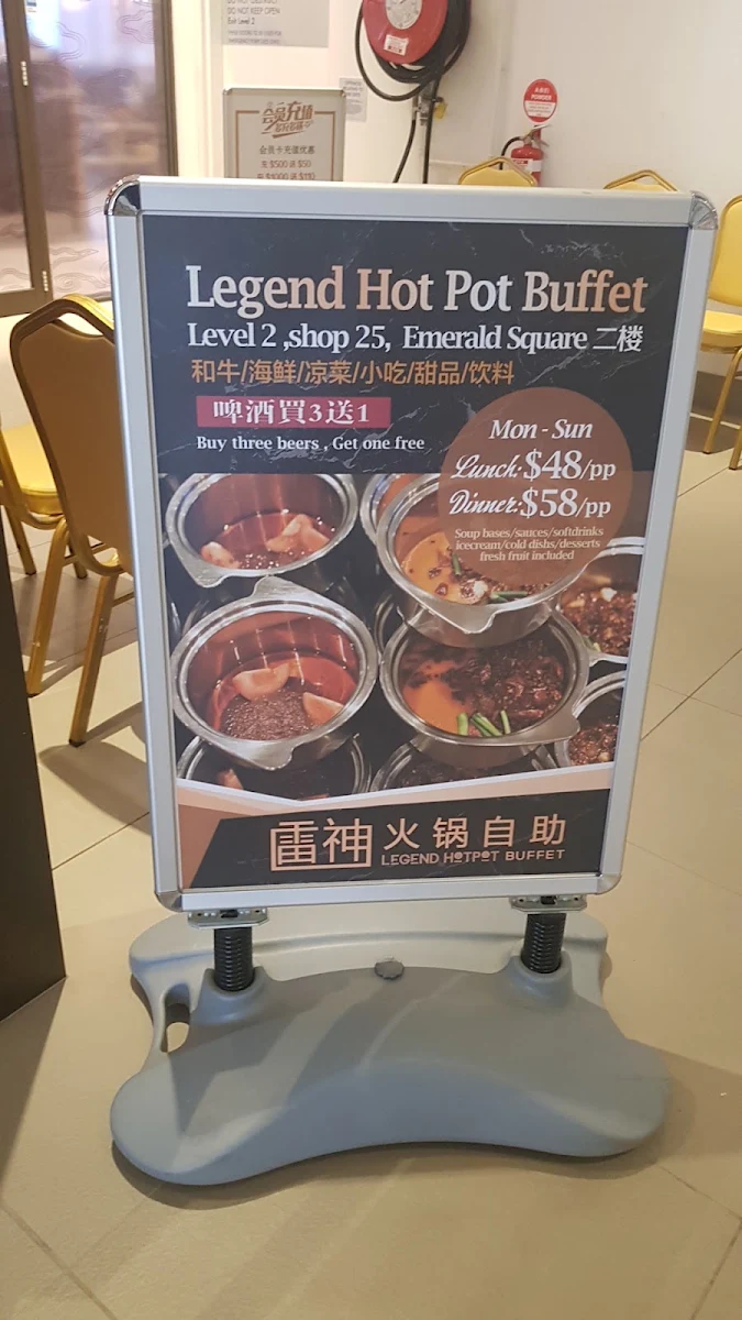 Menu, Legend Hot Pot Buffet