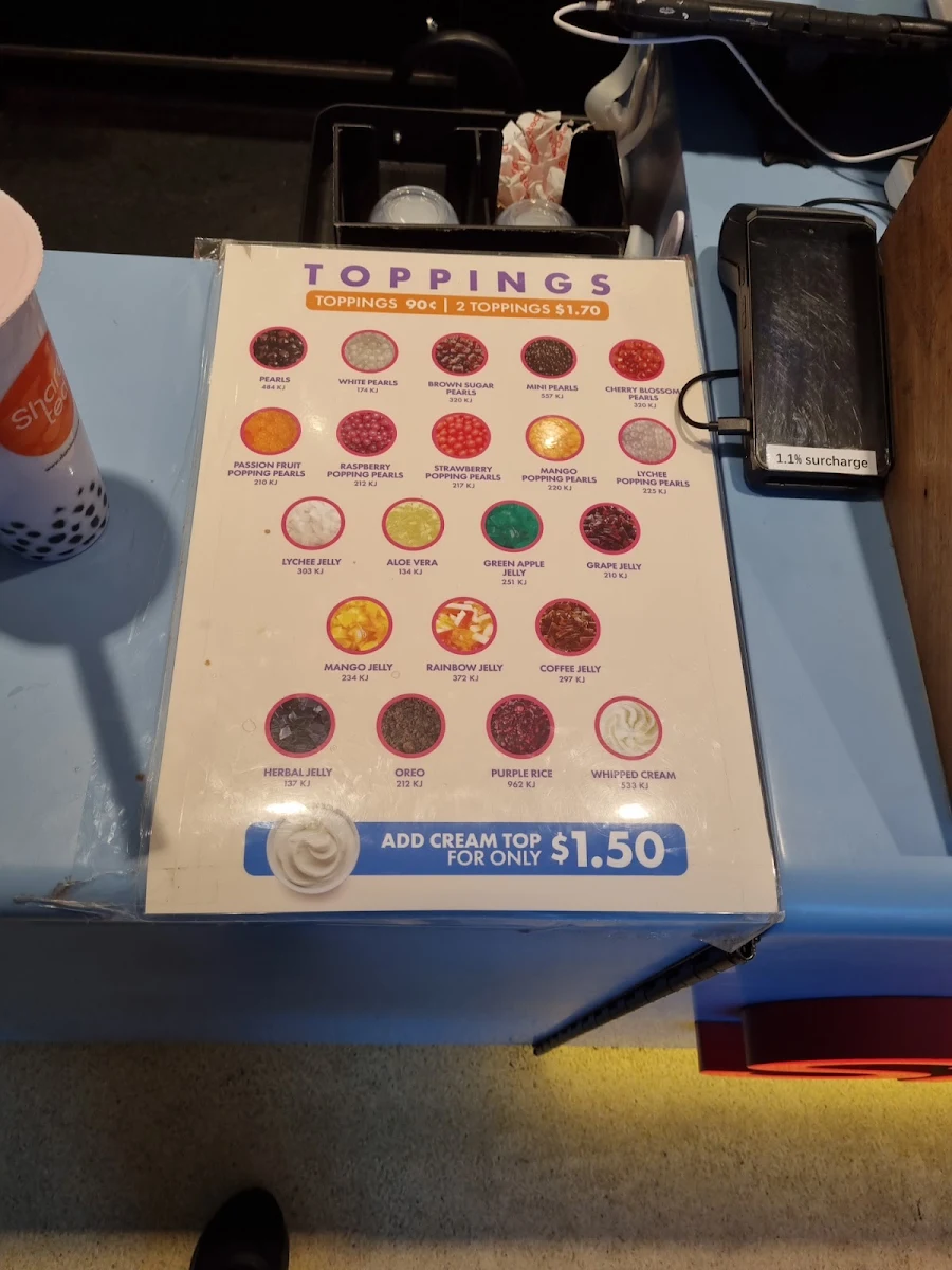 Menu, Sharetea Hawthorn