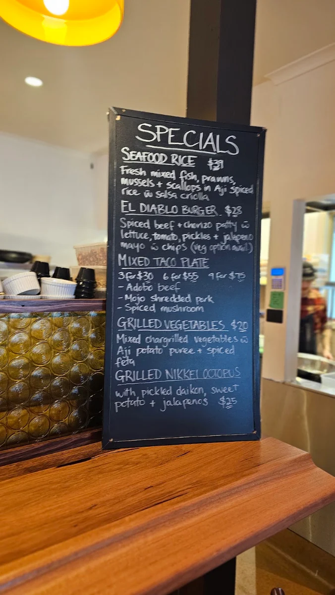 Menu, Social Club Balnarring