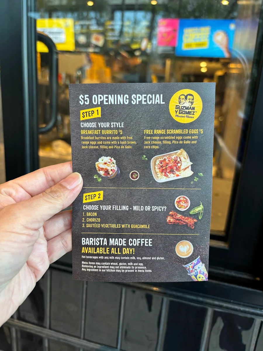 Menu, Guzman y Gomez - Kogarah