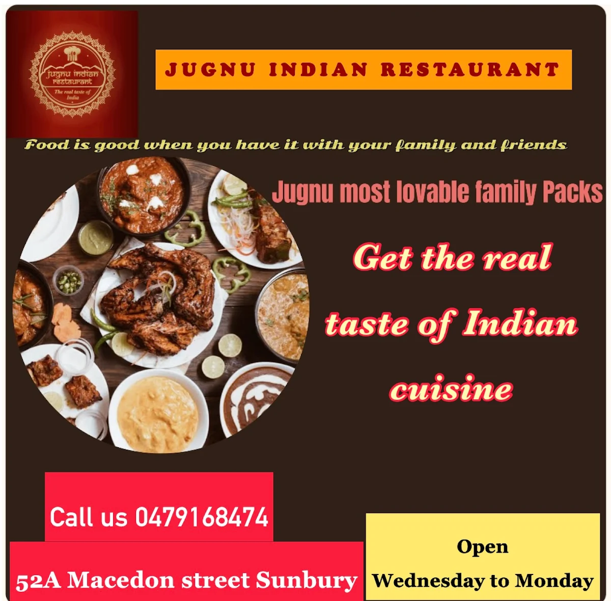 Menu, Jugnu Indian Restaurant