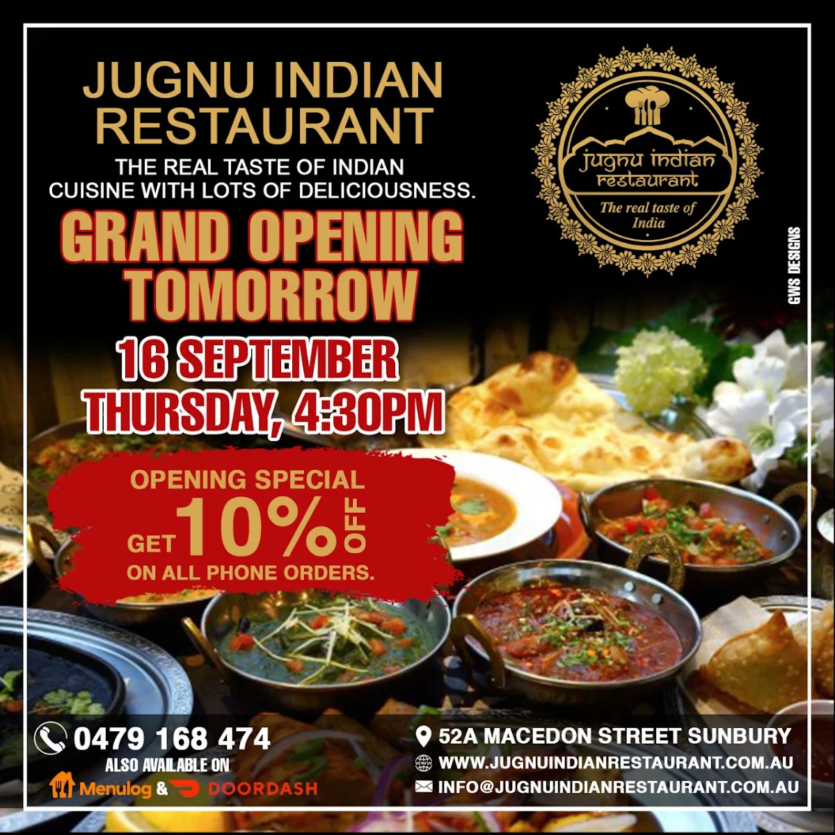 Menu, Jugnu Indian Restaurant
