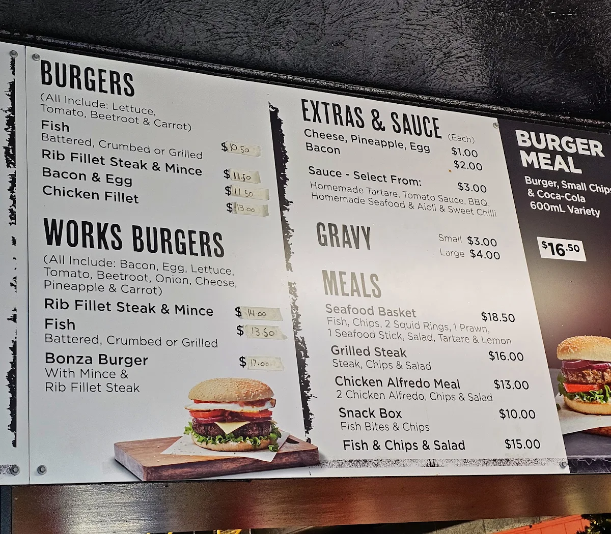 Menu, Vella's Xpress Fish Bar (Harbour Rd), North Mackay