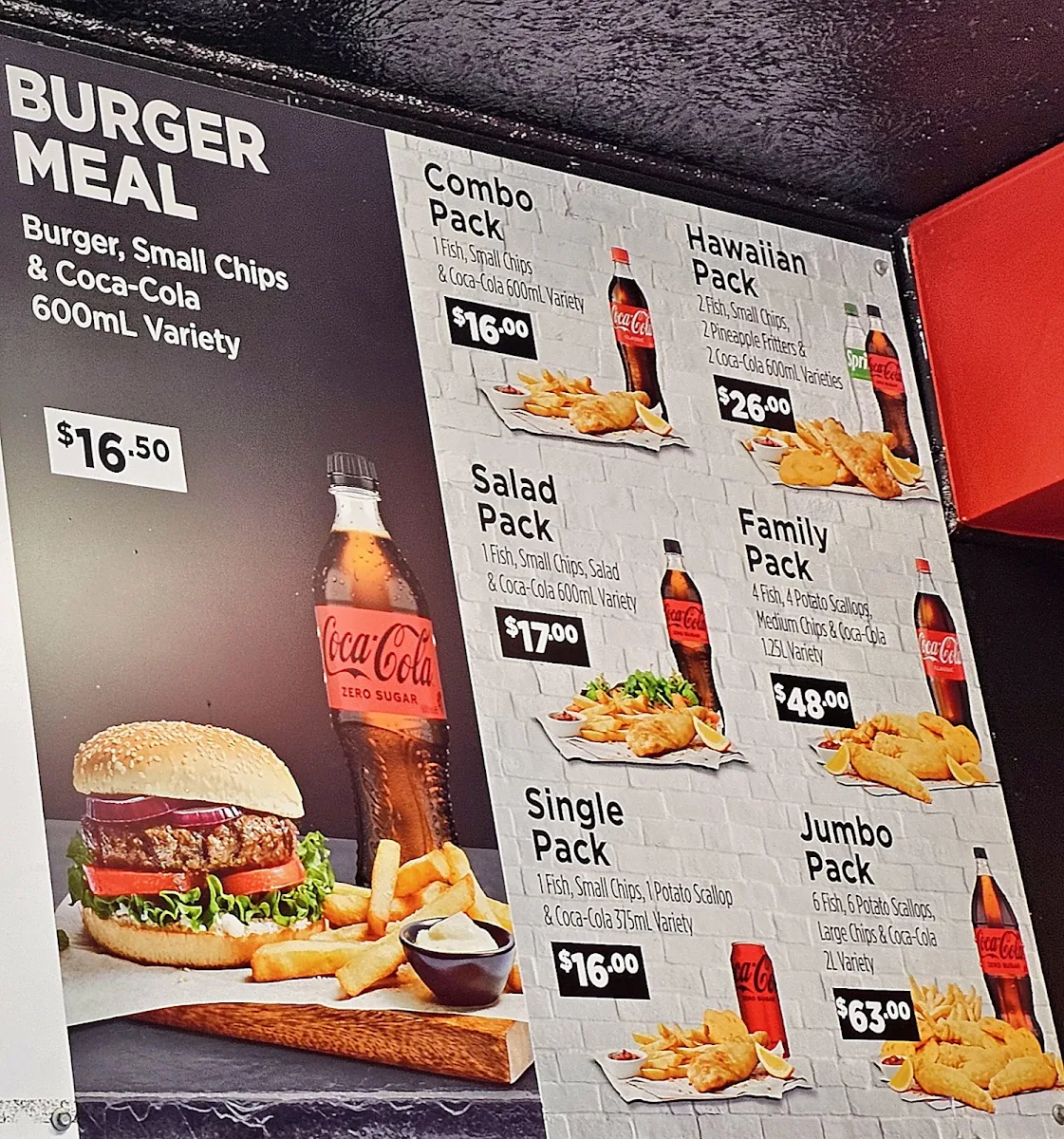 Menu, Vella's Xpress Fish Bar (Harbour Rd), North Mackay
