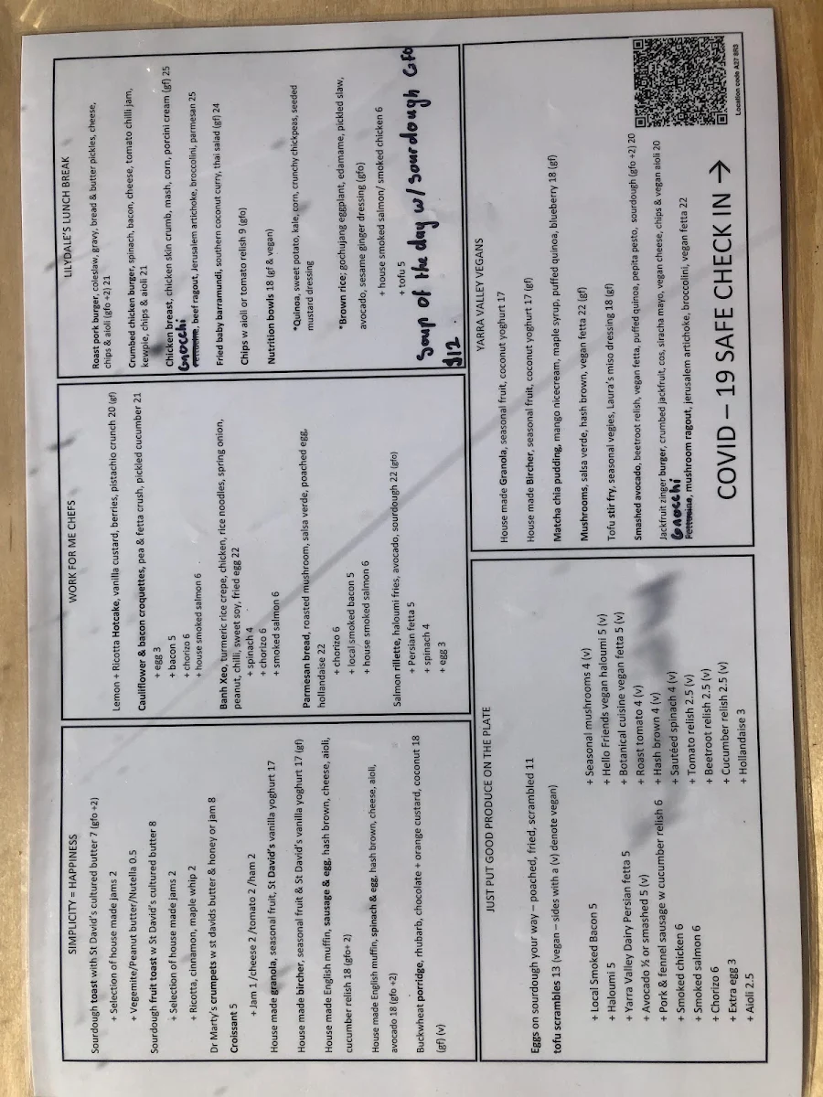 Menu, Round Bird Food & Wine Merchants