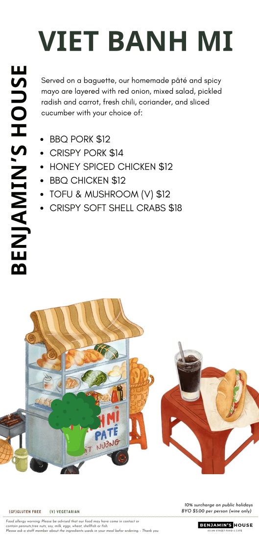Menu, Benjamin's house