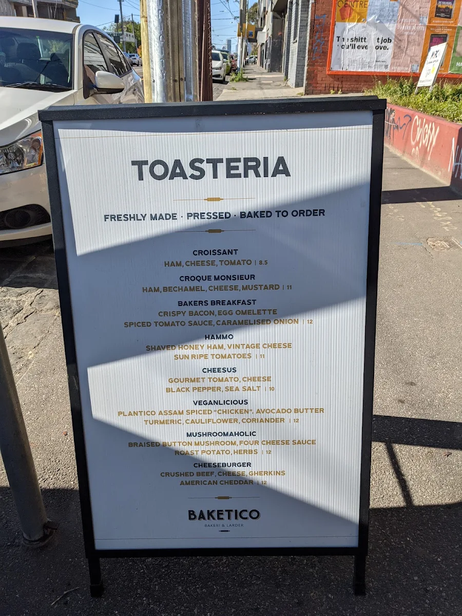Menu, Baketico by Wonder Pies Brunswick