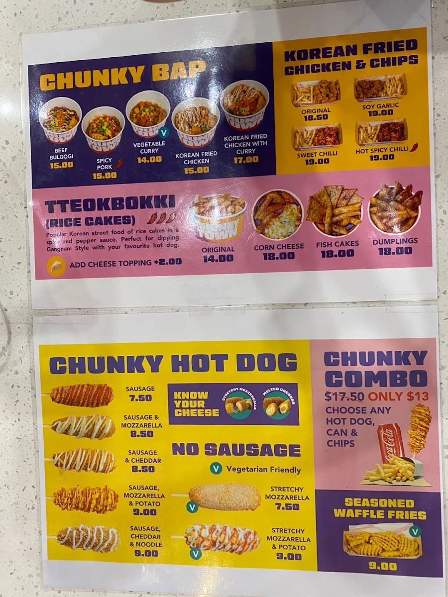 Menu, Chunky Town