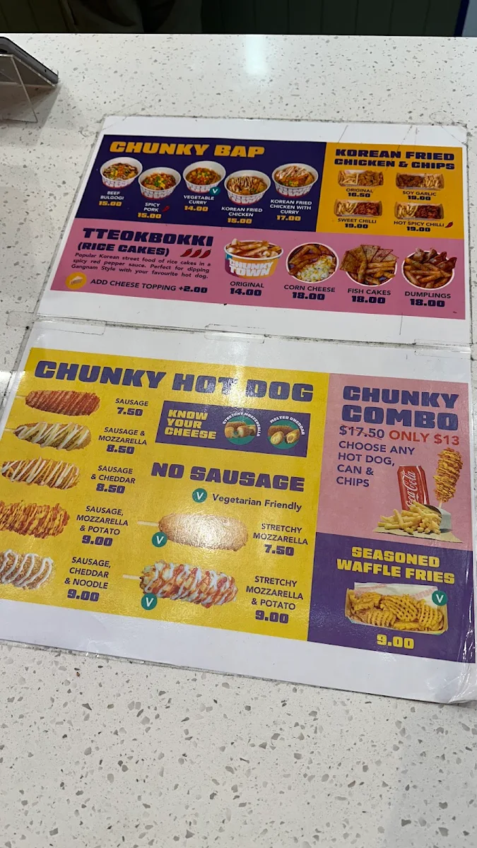 Menu, Chunky Town