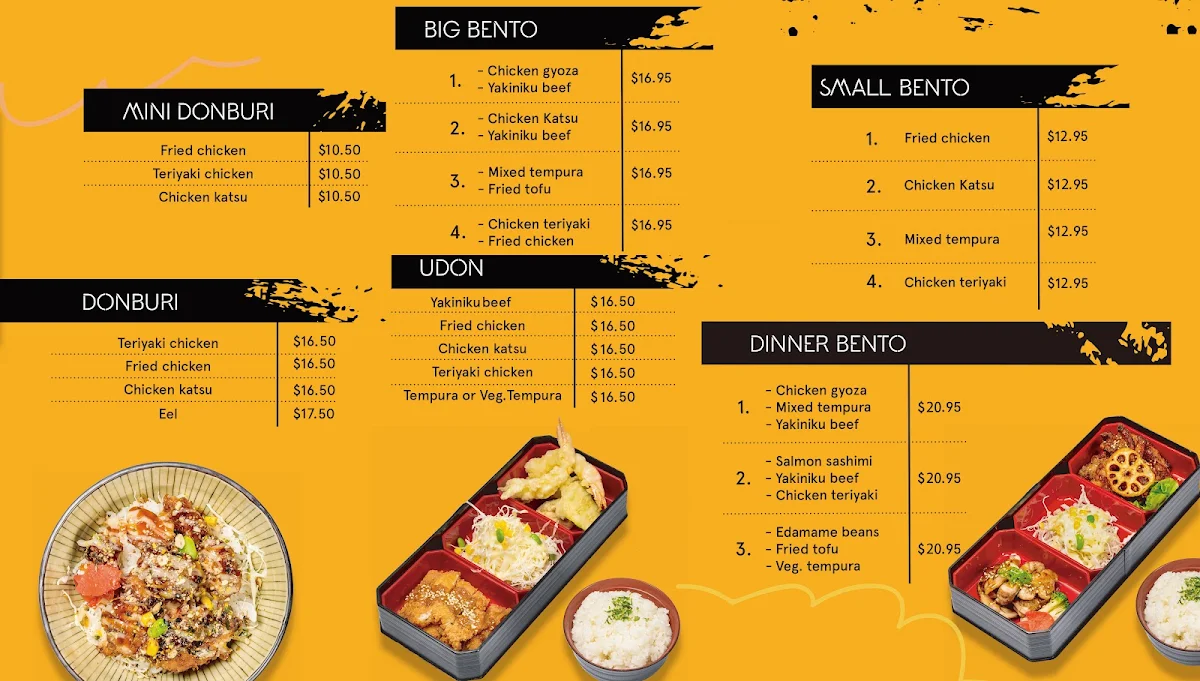 Menu, Bento Box