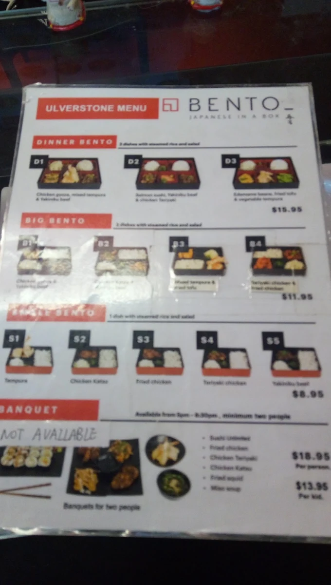 Menu, Bento Box