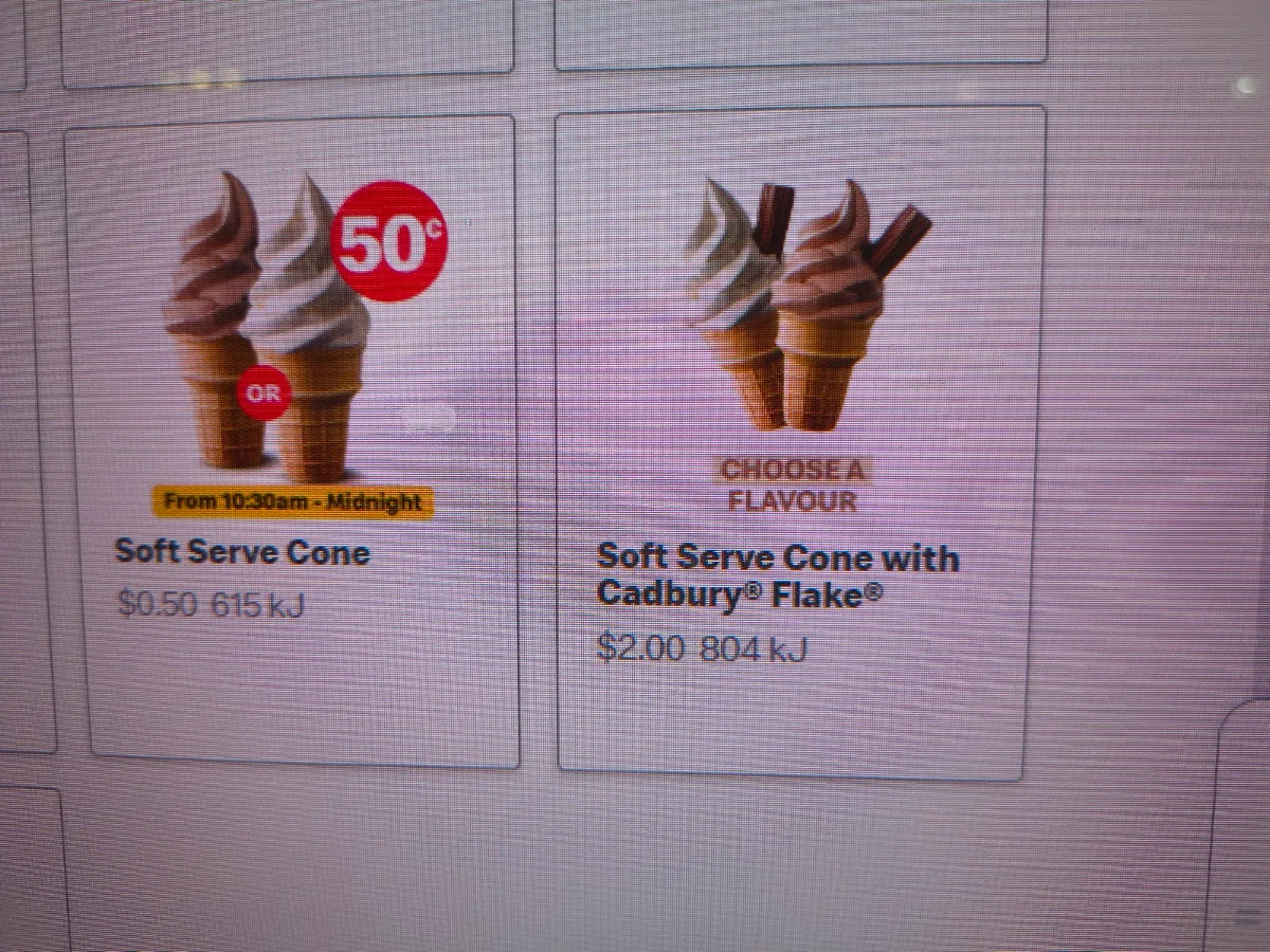 Menu, McDonald's Bridgewater