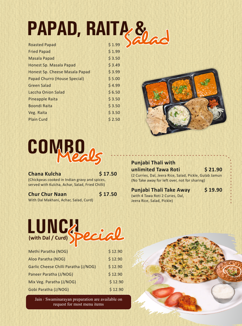 Menu, Honest Melbourne