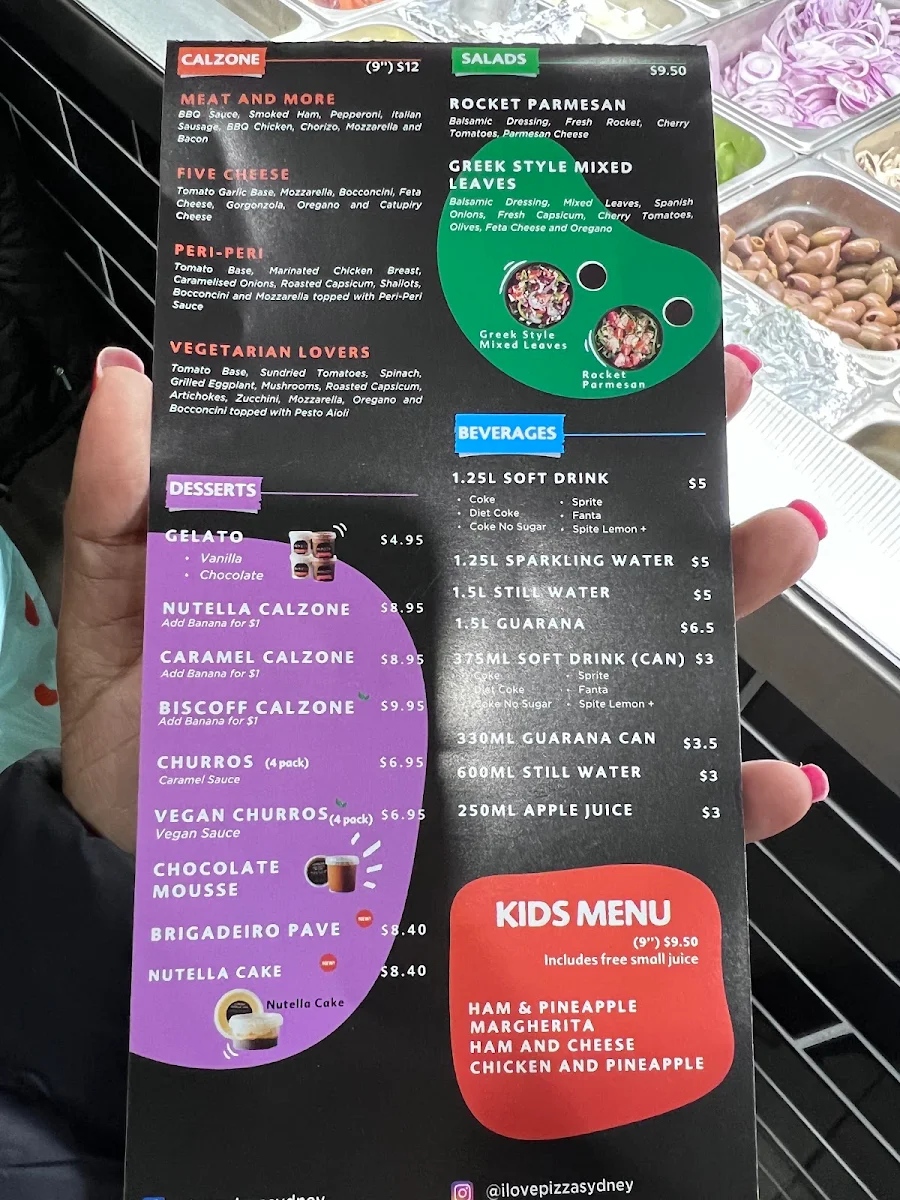 Menu, I Love Pizza Parramatta