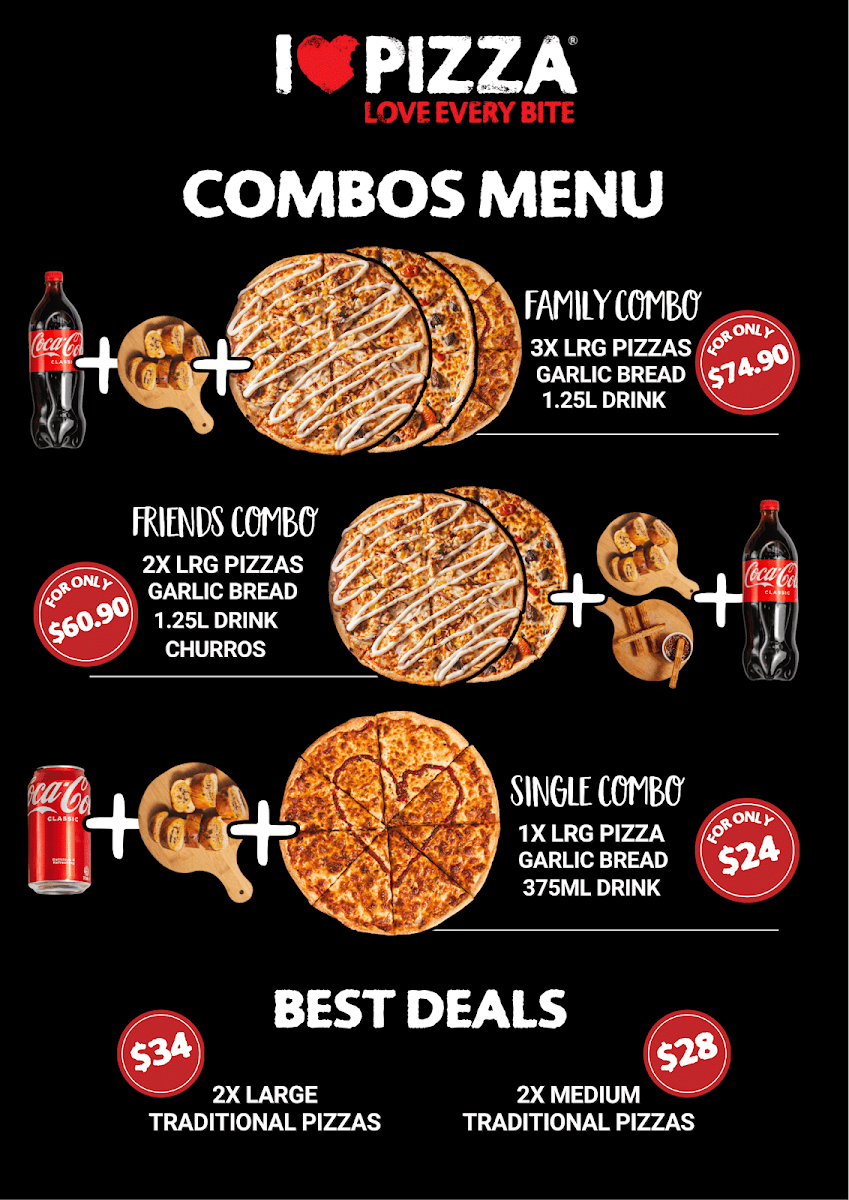 Menu, I Love Pizza Parramatta