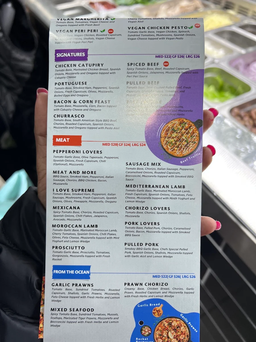 Menu, I Love Pizza Parramatta