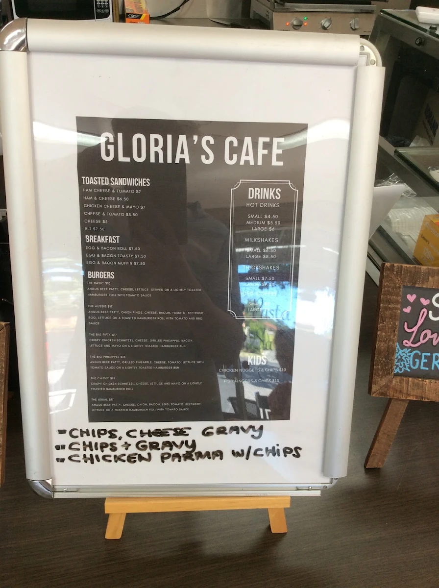 Menu, Gloria’s Cafe