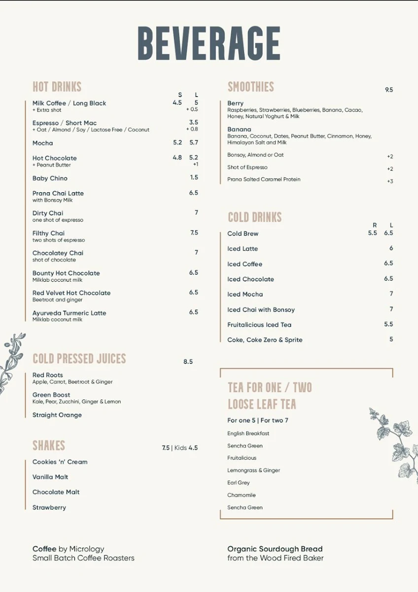 Menu, Holly Rayes